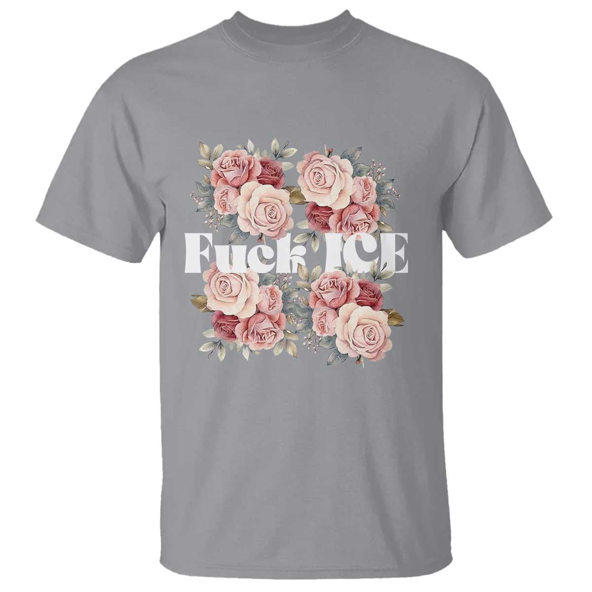 Floral Protest Against Ice T Shirt Justice and Freedom Political Resistance