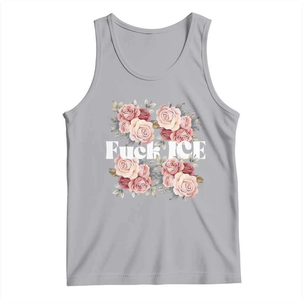 Floral Protest Against Ice Tank Top Justice and Freedom Political Resistance