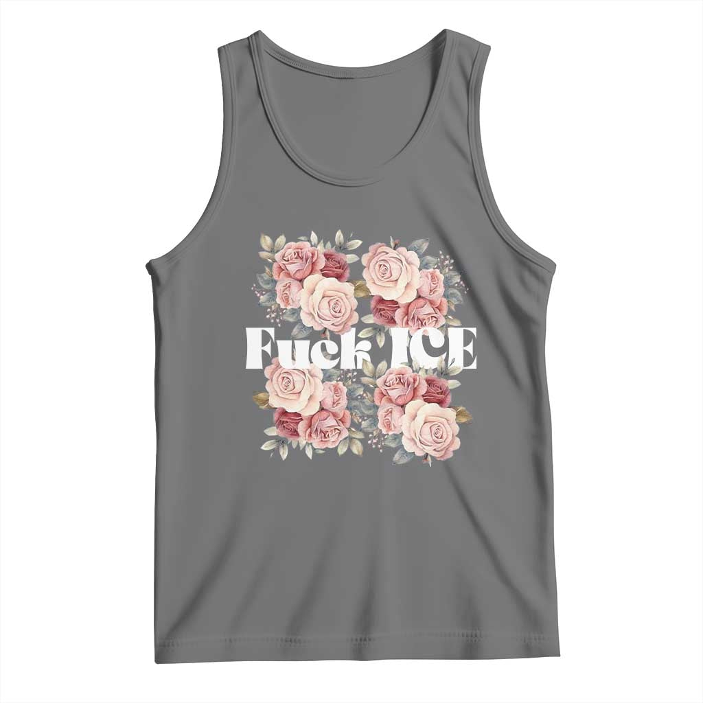 Floral Protest Against Ice Tank Top Justice and Freedom Political Resistance