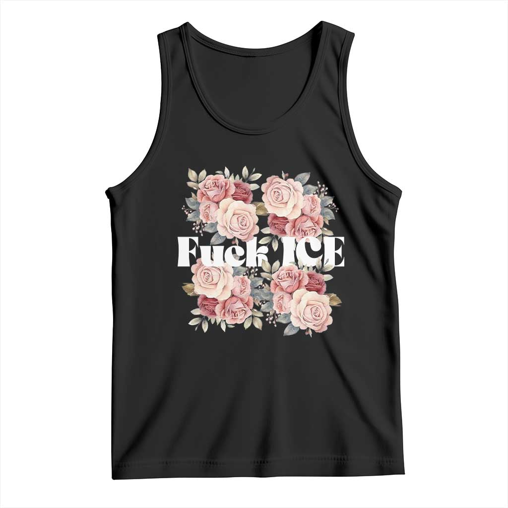 Floral Protest Against Ice Tank Top Justice and Freedom Political Resistance