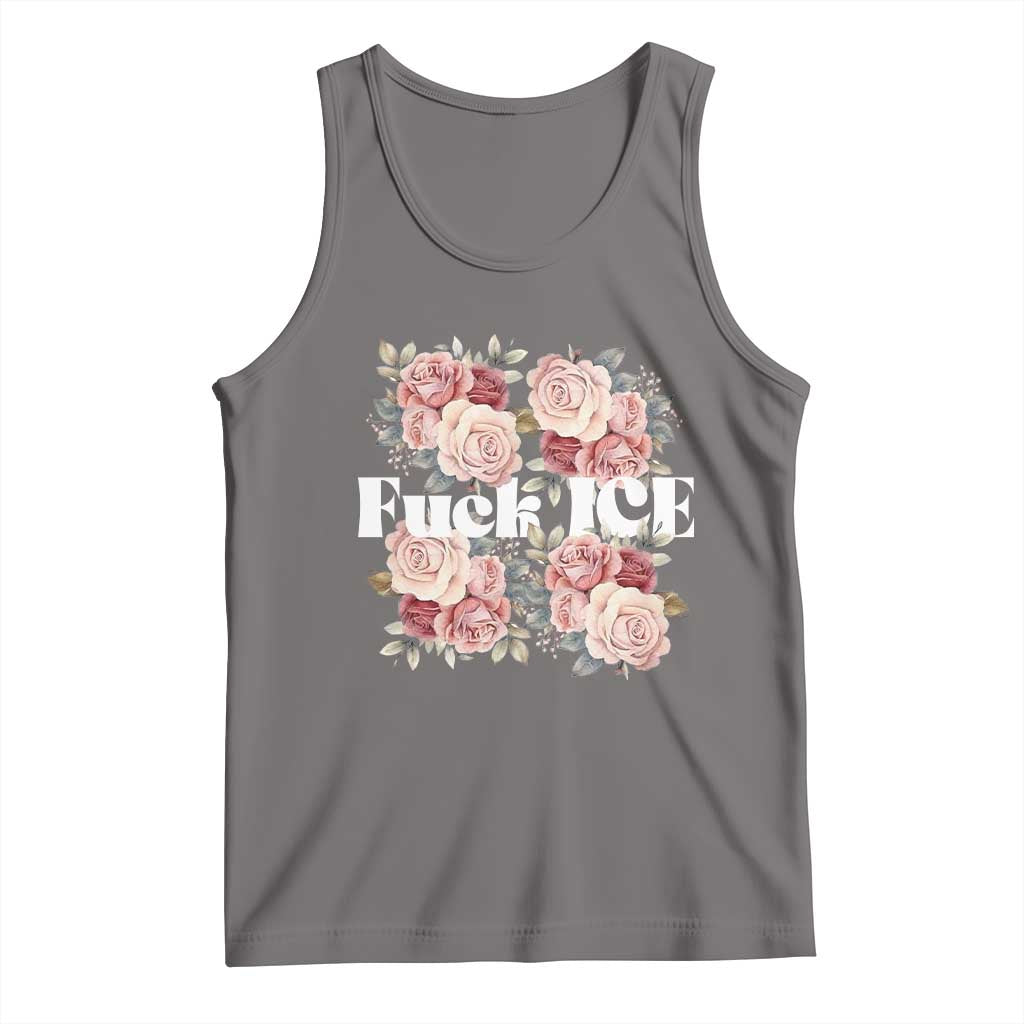 Floral Protest Against Ice Tank Top Justice and Freedom Political Resistance