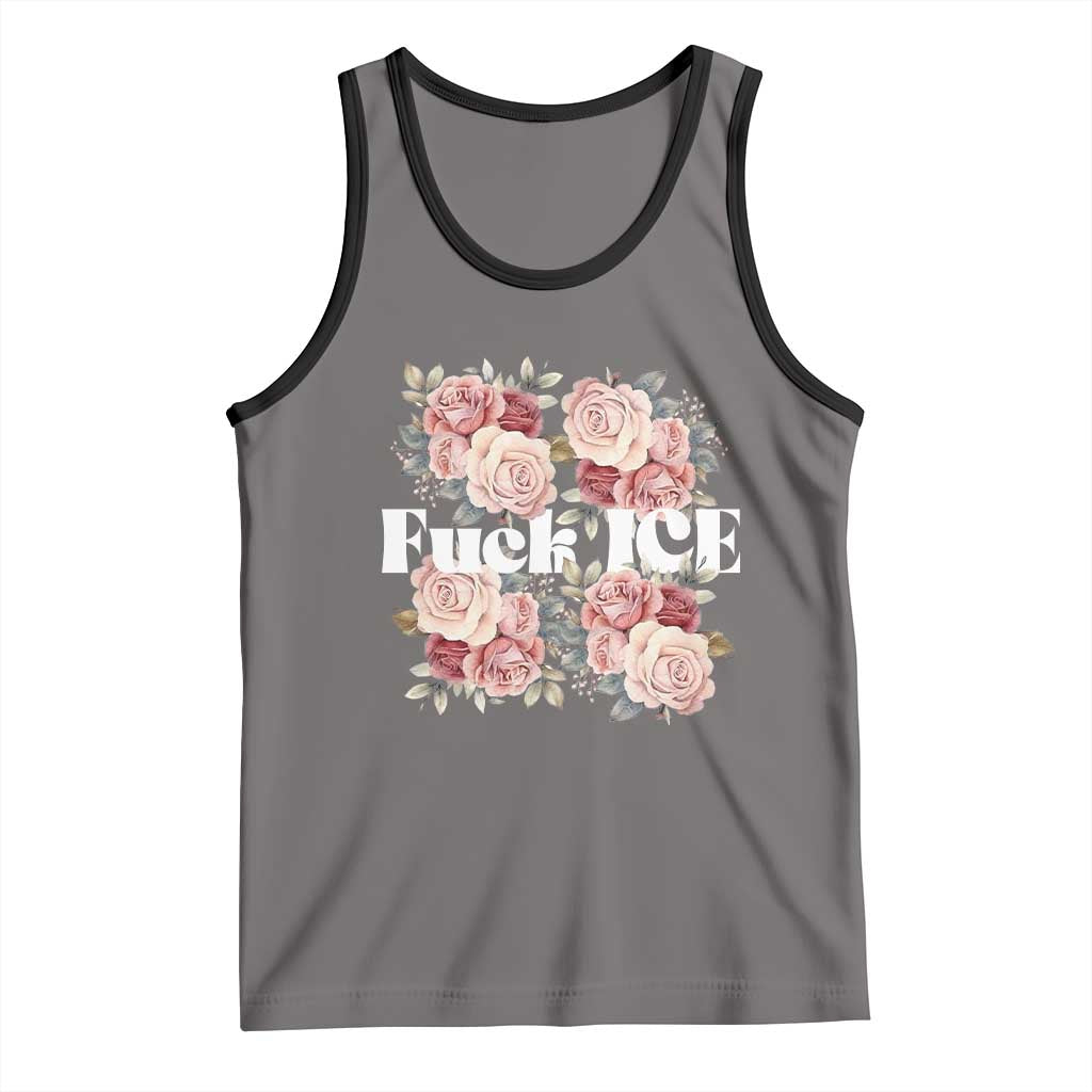 Floral Protest Against Ice Tank Top Justice and Freedom Political Resistance