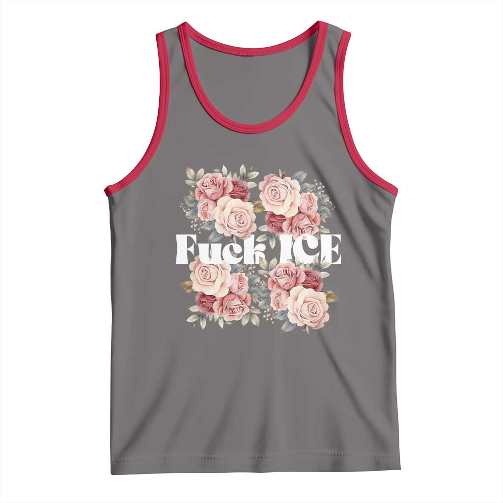 Floral Protest Against Ice Tank Top Justice and Freedom Political Resistance