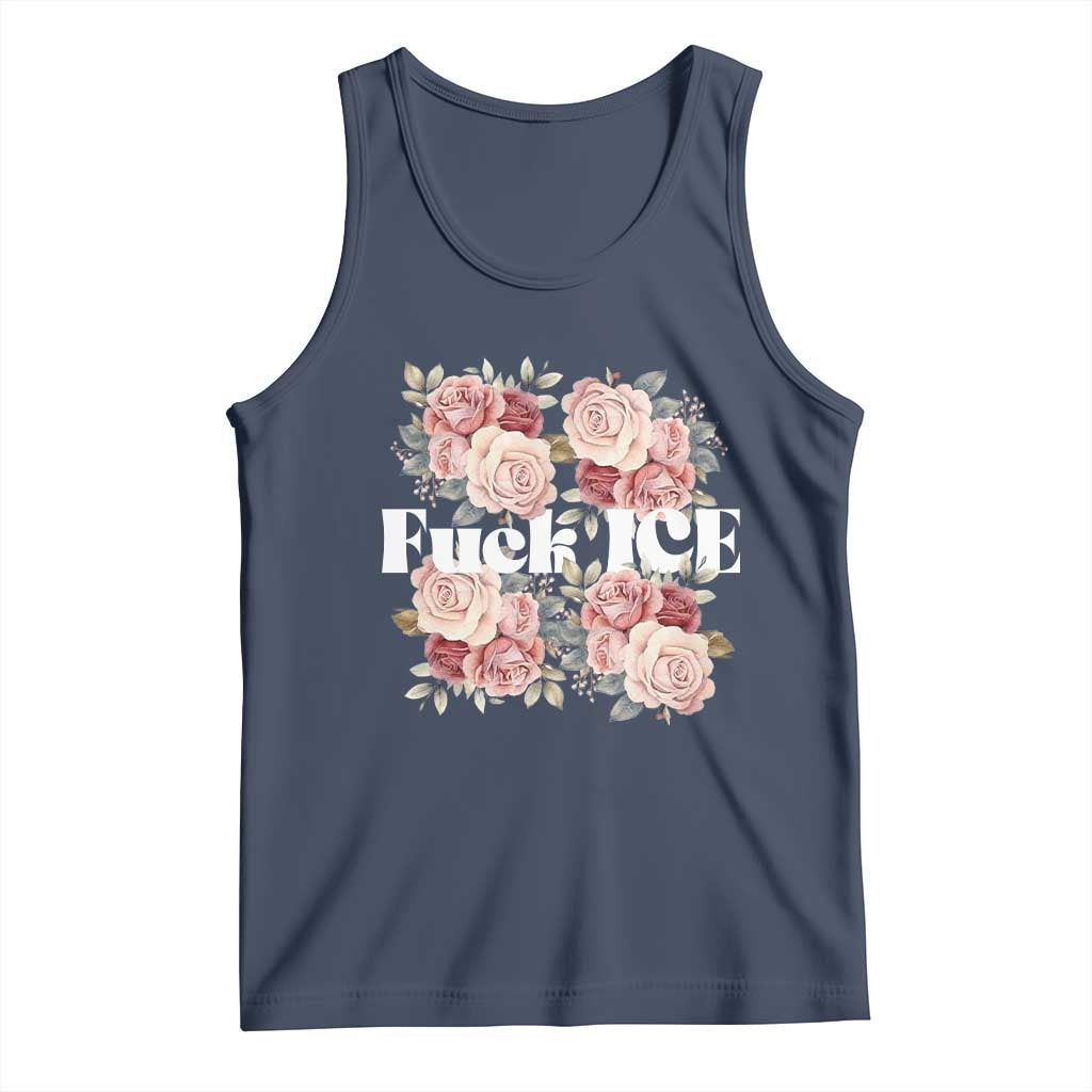 Floral Protest Against Ice Tank Top Justice and Freedom Political Resistance