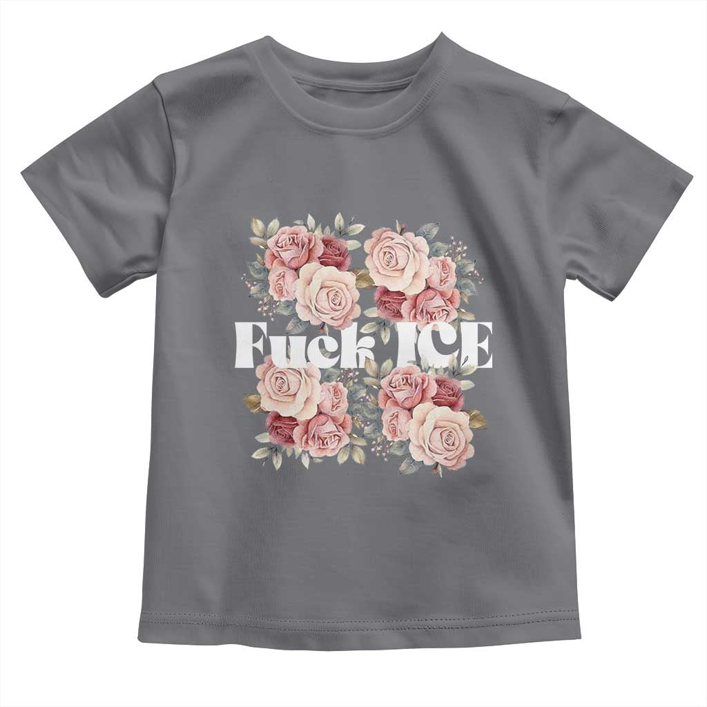 Floral Protest Against Ice Toddler T Shirt Justice and Freedom Political Resistance