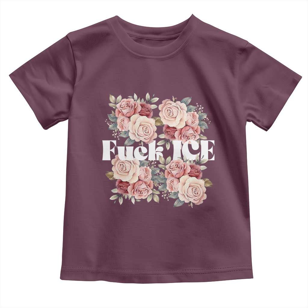 Floral Protest Against Ice Toddler T Shirt Justice and Freedom Political Resistance