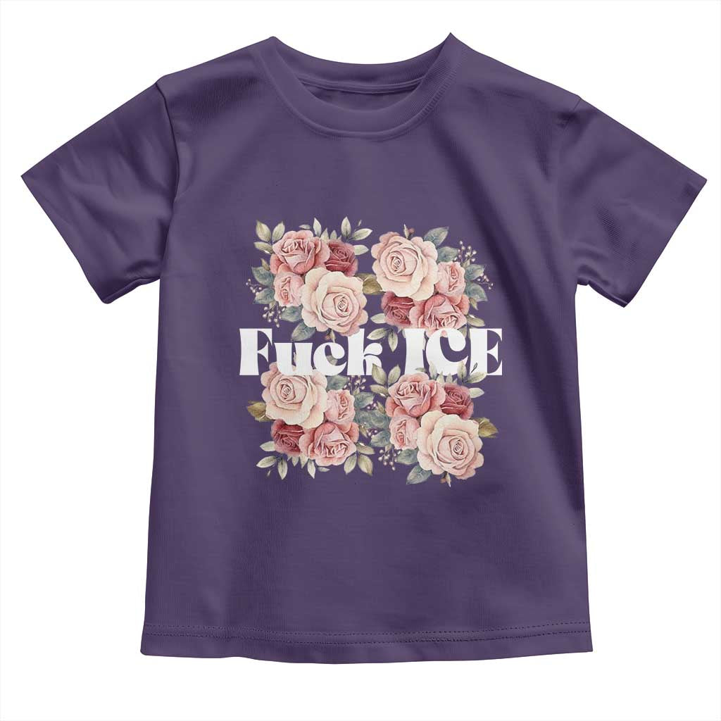 Floral Protest Against Ice Toddler T Shirt Justice and Freedom Political Resistance