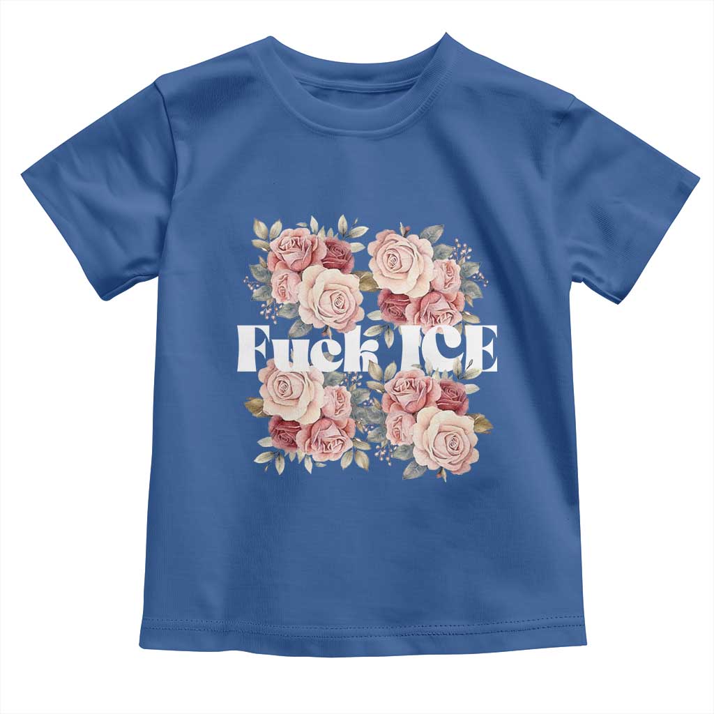 Floral Protest Against Ice Toddler T Shirt Justice and Freedom Political Resistance