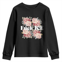 Floral Protest Against Ice Youth Sweatshirt Justice and Freedom Political Resistance