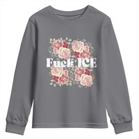 Floral Protest Against Ice Youth Sweatshirt Justice and Freedom Political Resistance