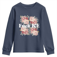 Floral Protest Against Ice Youth Sweatshirt Justice and Freedom Political Resistance