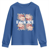 Floral Protest Against Ice Youth Sweatshirt Justice and Freedom Political Resistance