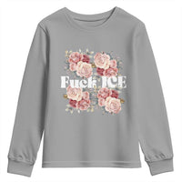 Floral Protest Against Ice Youth Sweatshirt Justice and Freedom Political Resistance
