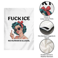 F Ice No Human Is Illegal Garden Flag Feminist Pop Art Against Ice Protest Resistance