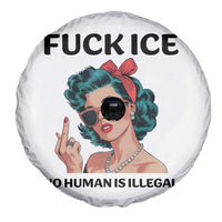 F Ice No Human Is Illegal Spare Tire Cover Feminist Pop Art Against Ice Protest Resistance