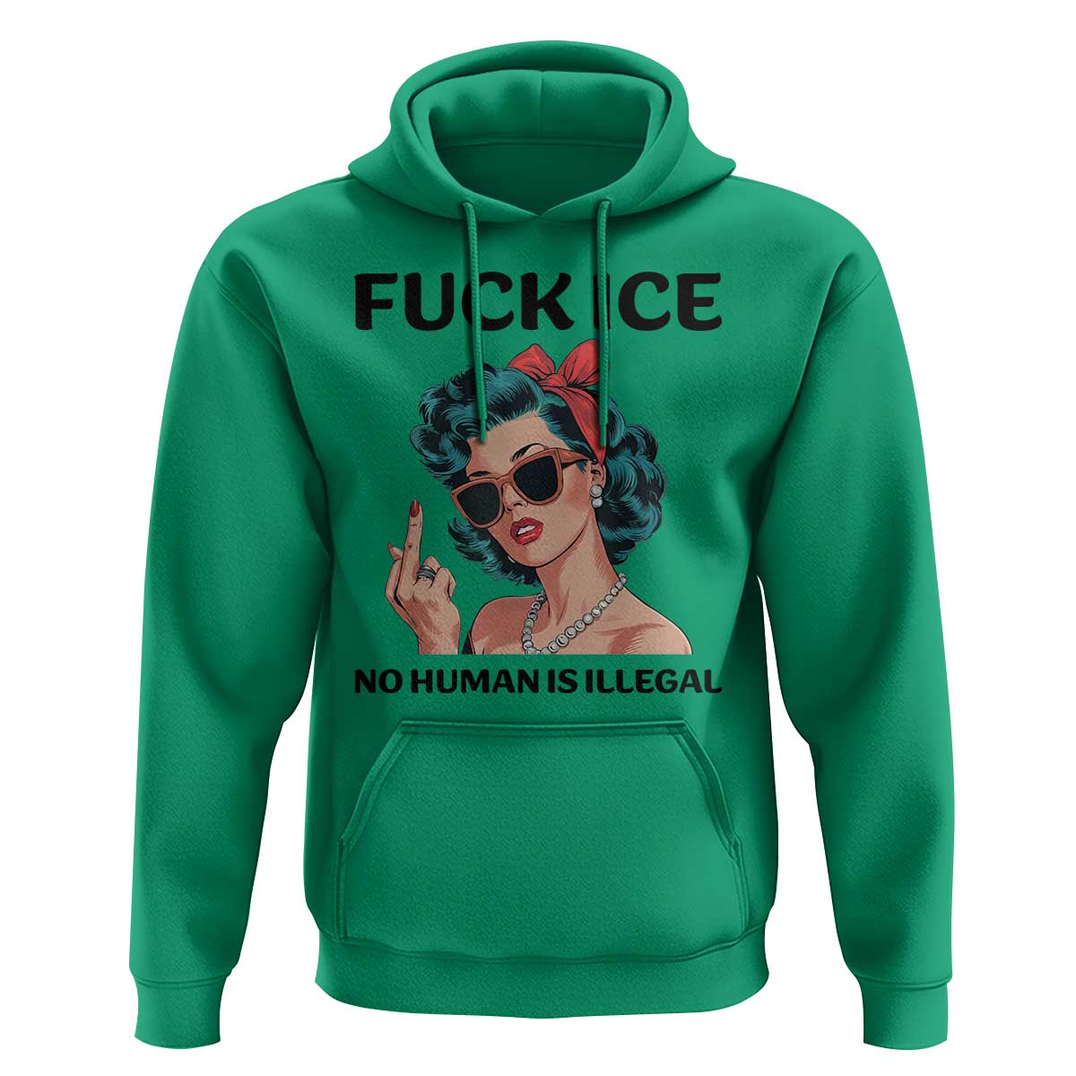 F Ice No Human Is Illegal Hoodie Feminist Pop Art Against Ice Protest Resistance