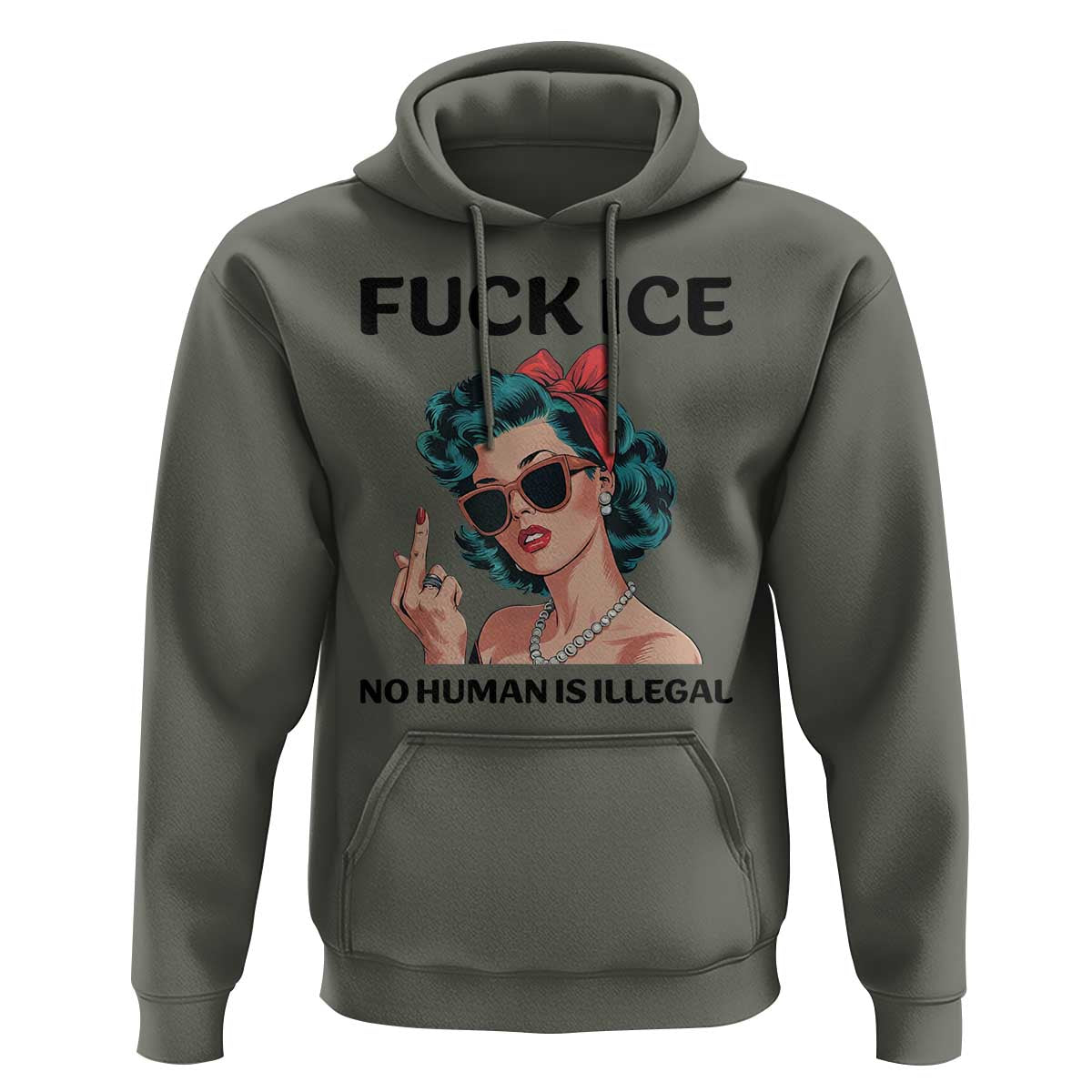 F Ice No Human Is Illegal Hoodie Feminist Pop Art Against Ice Protest Resistance