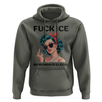F Ice No Human Is Illegal Hoodie Feminist Pop Art Against Ice Protest Resistance