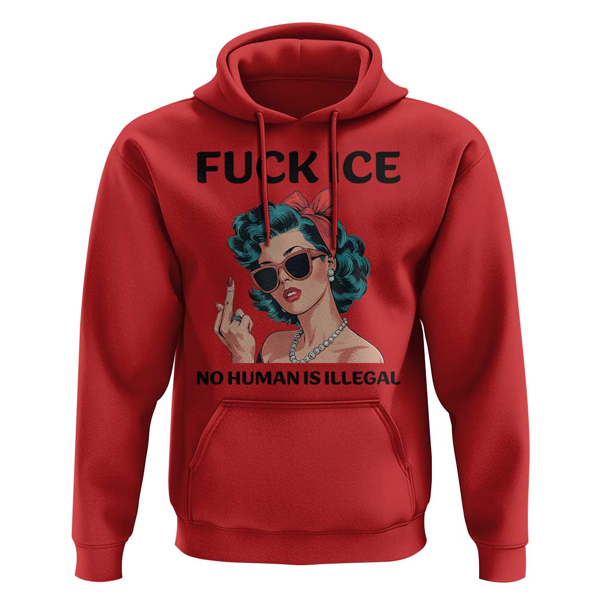 F Ice No Human Is Illegal Hoodie Feminist Pop Art Against Ice Protest Resistance