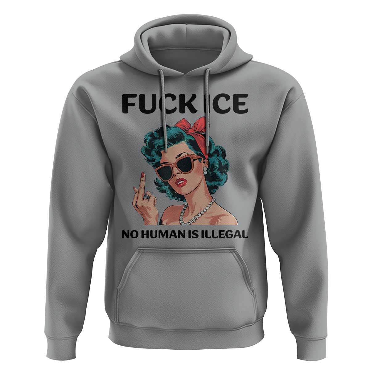 F Ice No Human Is Illegal Hoodie Feminist Pop Art Against Ice Protest Resistance