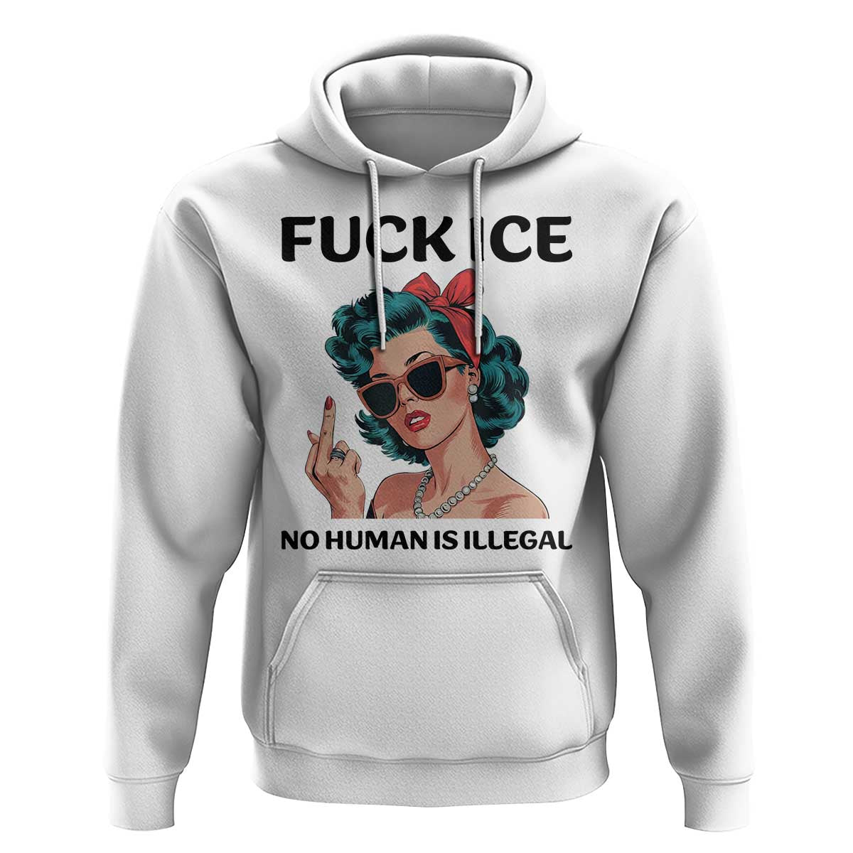 F Ice No Human Is Illegal Hoodie Feminist Pop Art Against Ice Protest Resistance