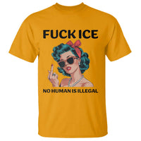 F Ice No Human Is Illegal T Shirt Feminist Pop Art Against Ice Protest Resistance