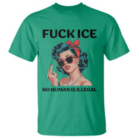 F Ice No Human Is Illegal T Shirt Feminist Pop Art Against Ice Protest Resistance