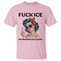 F Ice No Human Is Illegal T Shirt Feminist Pop Art Against Ice Protest Resistance