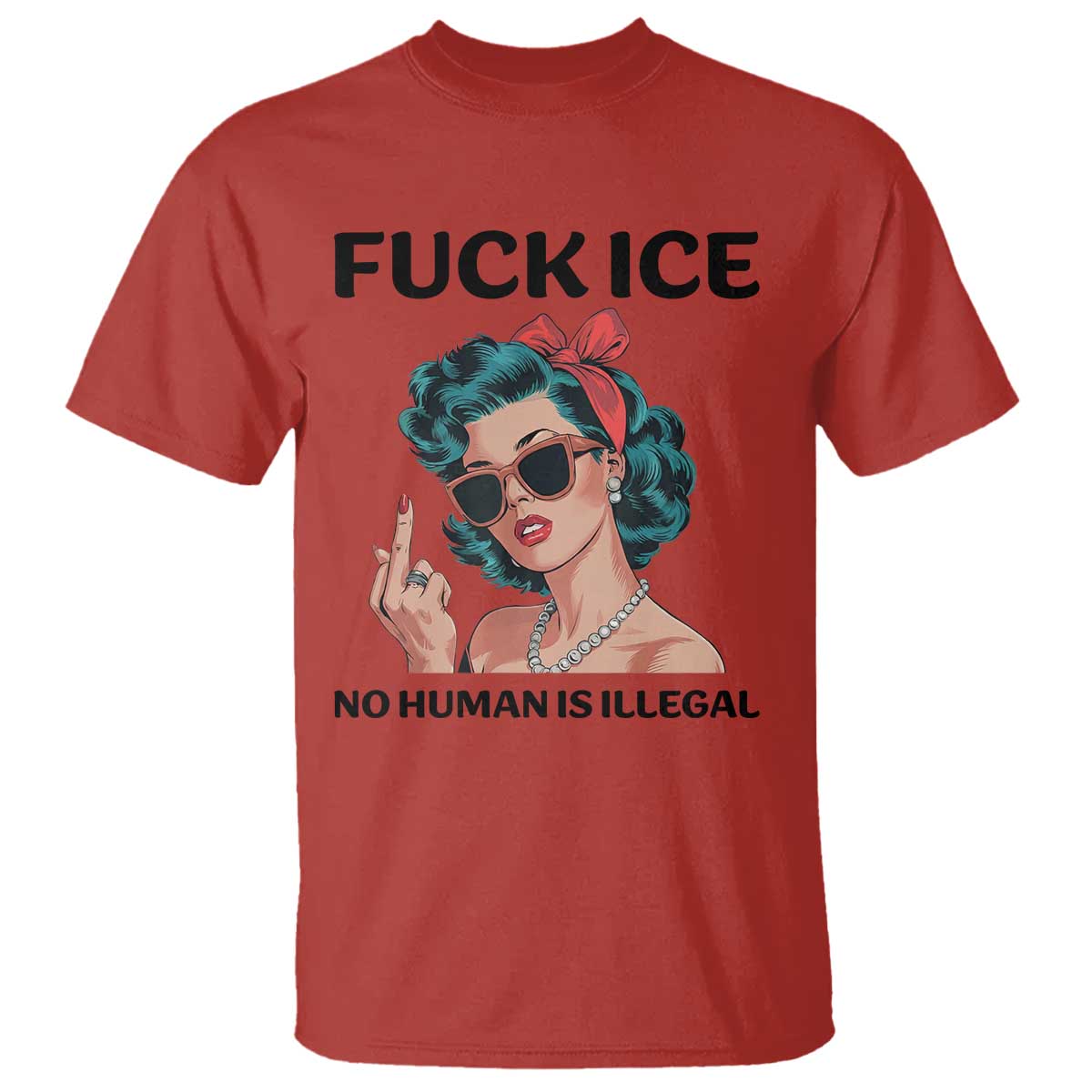 F Ice No Human Is Illegal T Shirt Feminist Pop Art Against Ice Protest Resistance