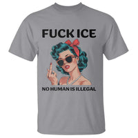 F Ice No Human Is Illegal T Shirt Feminist Pop Art Against Ice Protest Resistance