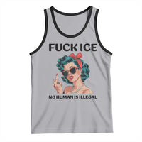 F Ice No Human Is Illegal Tank Top Feminist Pop Art Against Ice Protest Resistance