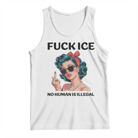 F Ice No Human Is Illegal Tank Top Feminist Pop Art Against Ice Protest Resistance