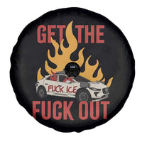 Ice Get the F Out Burning Car Graphic Spare Tire Cover Against Ice Protest Resistance