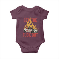 Ice Get the F Out Burning Car Graphic Baby Onesie Against Ice Protest Resistance