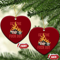 Ice Get the F Out Burning Car Graphic Ceramic Ornament Against Ice Protest Resistance