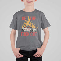 Ice Get the F Out Burning Car Graphic T Shirt For Kid Against Ice Protest Resistance