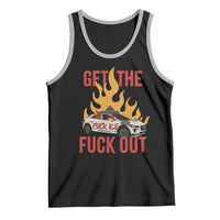 Ice Get the F Out Burning Car Graphic Tank Top Against Ice Protest Resistance