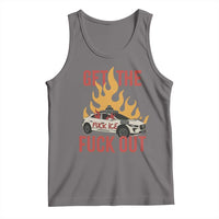 Ice Get the F Out Burning Car Graphic Tank Top Against Ice Protest Resistance