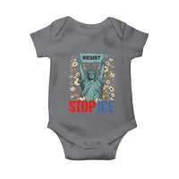 Statue of Liberty Resist Stop Ice Baby Onesie Floral Activist for Justice and Freedom