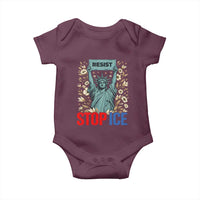 Statue of Liberty Resist Stop Ice Baby Onesie Floral Activist for Justice and Freedom