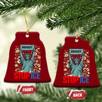 Statue of Liberty Resist Stop Ice Ceramic Ornament Floral Activist for Justice and Freedom