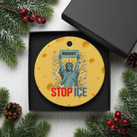 Statue of Liberty Resist Stop Ice Ceramic Ornament Floral Activist for Justice and Freedom