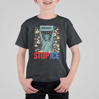 Statue of Liberty Resist Stop Ice T Shirt For Kid Floral Activist for Justice and Freedom