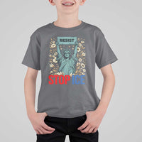 Statue of Liberty Resist Stop Ice T Shirt For Kid Floral Activist for Justice and Freedom