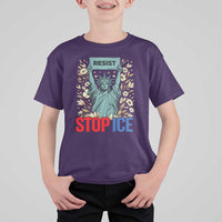 Statue of Liberty Resist Stop Ice T Shirt For Kid Floral Activist for Justice and Freedom