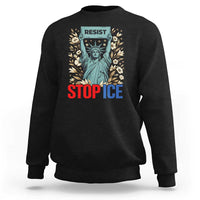 Statue of Liberty Resist Stop Ice Sweatshirt Floral Activist for Justice and Freedom
