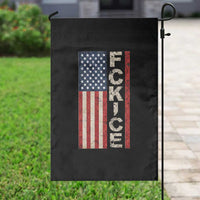 F Ice Retro Distressed American Flag Garden Flag Patriotic Against Ice Justice Protest Resistance