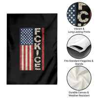 F Ice Retro Distressed American Flag Garden Flag Patriotic Against Ice Justice Protest Resistance