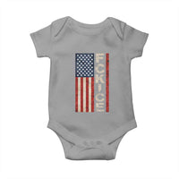F Ice Retro Distressed American Flag Baby Onesie Patriotic Against Ice Justice Protest Resistance