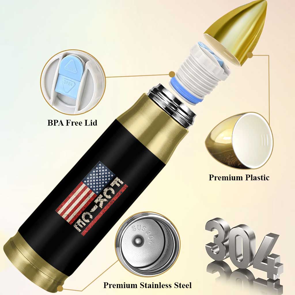 F Ice Retro Distressed American Flag Bullet Tumbler Patriotic Against Ice Justice Protest Resistance